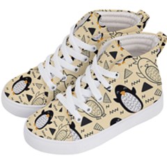 Hand Drawn Penguin Doodle Pattern Kids  Hi-top Skate Sneakers by Vaneshart