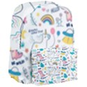 Colorful Doodle Animals Words Pattern Giant Full Print Backpack View3