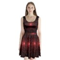 Fractal Spiral Depth Light Red Swirling Lines Split Back Mini Dress  View1