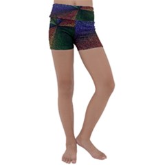 Abstract Colorful Pieces Mosaics Kids  Lightweight Velour Yoga Shorts by Vaneshart