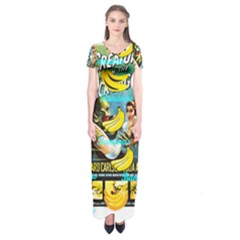 Creature From The Black Lagoon Bananas Short Sleeve Maxi Dress by cypryanus