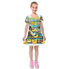 Creature From The Black Lagoon Bananas Kids  Short Sleeve Velvet Dress by cypryanus