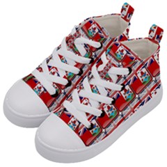 Flag Bermuda Kids  Mid-top Canvas Sneakers by ArtworkByPatrick