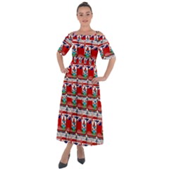 Flag Bermuda Shoulder Straps Boho Maxi Dress  by ArtworkByPatrick