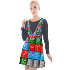 Astrology Signs Plunge Pinafore Velour Dress by ArtworkByPatrick