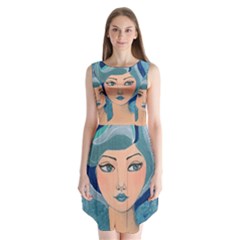 Blue Girl Sleeveless Chiffon Dress   by CKArtCreations