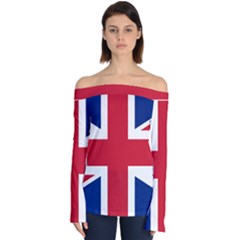 Uk Flag Off Shoulder Long Sleeve Top by FlagGallery