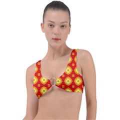 Sun Pattern Texture Seamless Ring Detail Bikini Top by Simbadda