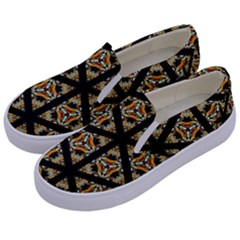 Pattern Stained Glass Triangles Kids  Canvas Slip Ons by Simbadda