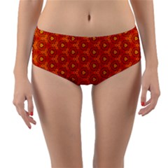 Pattern Fall Colors Seamless Bright Reversible Mid-waist Bikini Bottoms by Simbadda