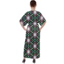 Stained Glass Pattern Church Window V-Neck Boho Style Maxi Dress View2