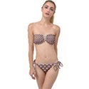 Coffee on Coffee Twist Bandeau Bikini Set View1