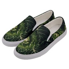 Plant Leaf Flower Green Produce Vegetable Botany Flora Cabbage Macro Photography Flowering Plant Men s Canvas Slip Ons by Vaneshart