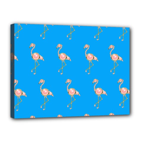 Flamenco Birds Exotic Nice Pink Canvas 16  X 12  (stretched) by Mariart