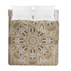 Wood And Wood With Hearts And More Wood Ornate Duvet Cover Double Side (full/ Double Size) by pepitasart