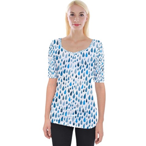 Rain Drops Wide Neckline Tee by HelgaScand