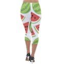 Watermelon Juice Auglis Clip Art Watermelon Lightweight Velour Capri Leggings  View2