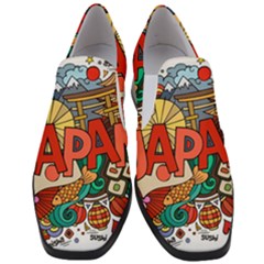 Earthquake And Tsunami Drawing Japan Illustration Women Slip On Heel Loafers by Vaneshart