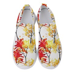 Watercolor Painting Autumn Illustration Autumn Tree Women s Slip On Sneakers by Vaneshart