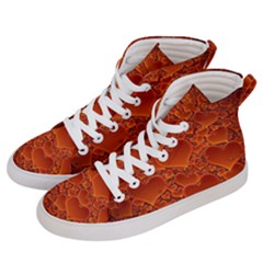 Heart Orange Texture Many Men s Hi-top Skate Sneakers by Vaneshart