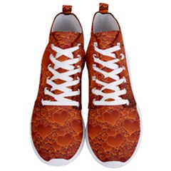 Heart Orange Texture Many Men s Lightweight High Top Sneakers by Vaneshart