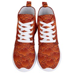 Heart Orange Texture Many Women s Lightweight High Top Sneakers by Vaneshart