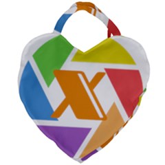 Xcoin Logo 200x200 Giant Heart Shaped Tote by Ipsum