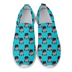 Forest Girl Bight Baby Blue Patttern Women s Slip On Sneakers by snowwhitegirl