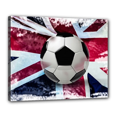 Soccer Ball With Great Britain Flag Canvas 20  X 16  (stretched) by Vaneshart