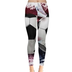 Soccer Ball With Great Britain Flag Leggings  by Vaneshart