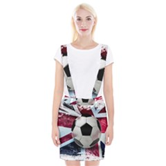 Soccer Ball With Great Britain Flag Braces Suspender Skirt by Vaneshart