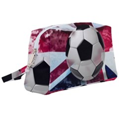 Soccer Ball With Great Britain Flag Wristlet Pouch Bag (large) by Vaneshart