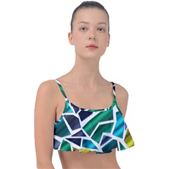 Mosaic Shapes Frill Bikini Top by Vaneshart