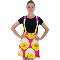 Pop Art Tennis Balls Velvet Suspender Skater Skirt by essentialimage