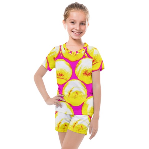 Pop Art Tennis Balls Kids  Mesh Tee And Shorts Set by essentialimage