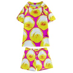 Pop Art Tennis Balls Kids  Swim Tee And Shorts Set by essentialimage