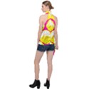 Pop Art Tennis Balls Halter Asymmetric Satin Top View2