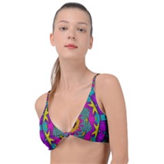 Fern  Mandala  In Strawberry Decorative Style Knot Up Bikini Top by pepitasart