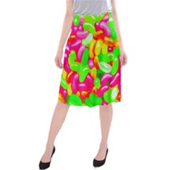 Vibrant Jelly Bean Candy Midi Beach Skirt by essentialimage