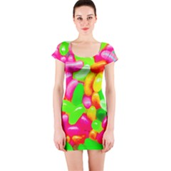 Vibrant Jelly Bean Candy Short Sleeve Bodycon Dress by essentialimage