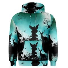 Litte Fairy With Deer In The Night Men s Pullover Hoodie by FantasyWorld7