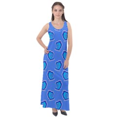 Surfer Pattern Sleeveless Velour Maxi Dress by bloomingvinedesign