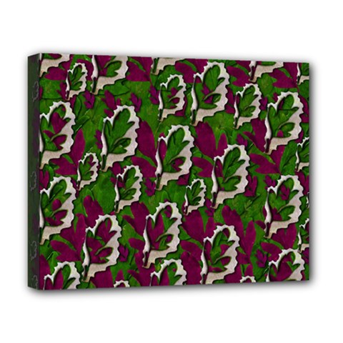 Green Fauna And Leaves In So Decorative Style Deluxe Canvas 20  X 16  (stretched) by pepitasart