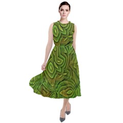 Background Abstract Green Round Neck Boho Dress by Vaneshart