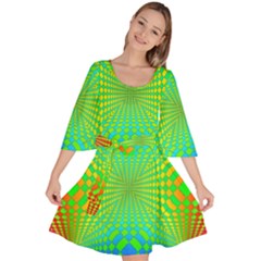 Pattern Colorful Abstract Velour Kimono Dress by Vaneshart