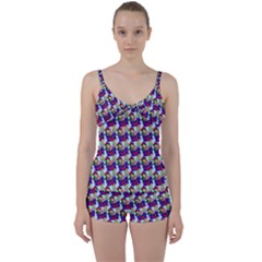 Thursday Pattern  Blue Tie Front Two Piece Tankini by snowwhitegirl