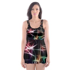 Lights Star Sky Graphic Night Skater Dress Swimsuit by HermanTelo