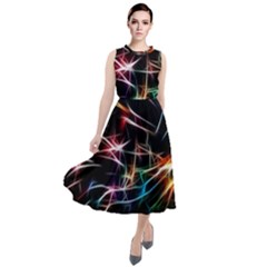Lights Star Sky Graphic Night Round Neck Boho Dress by HermanTelo