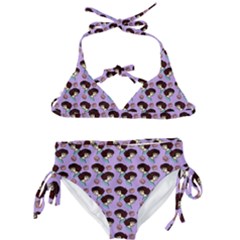 Redhead Girl Pattern Lilac Kids  Classic Bikini Set by snowwhitegirl