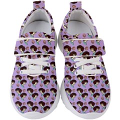 Redhead Girl Pattern Lilac Kids  Velcro Strap Shoes by snowwhitegirl